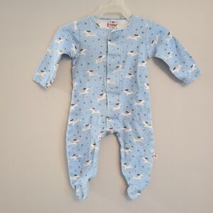 E=MC2 Magnetic Close Baby Boys Cotton Blue Dog Star Sleeper - Size 3/6 Months